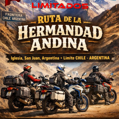 Ruta de la Hermandad Andina: el encuentro mototurístico internacional cruza a Chile el 21 de marzo