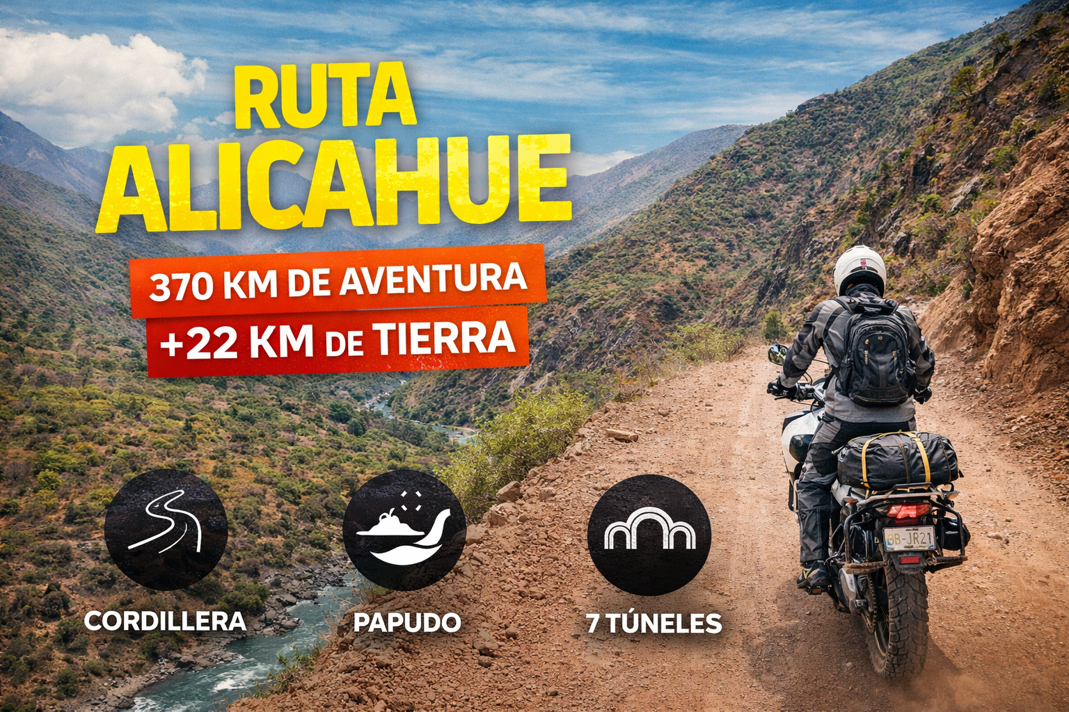 Ruta Alicahue con 22km de tierra